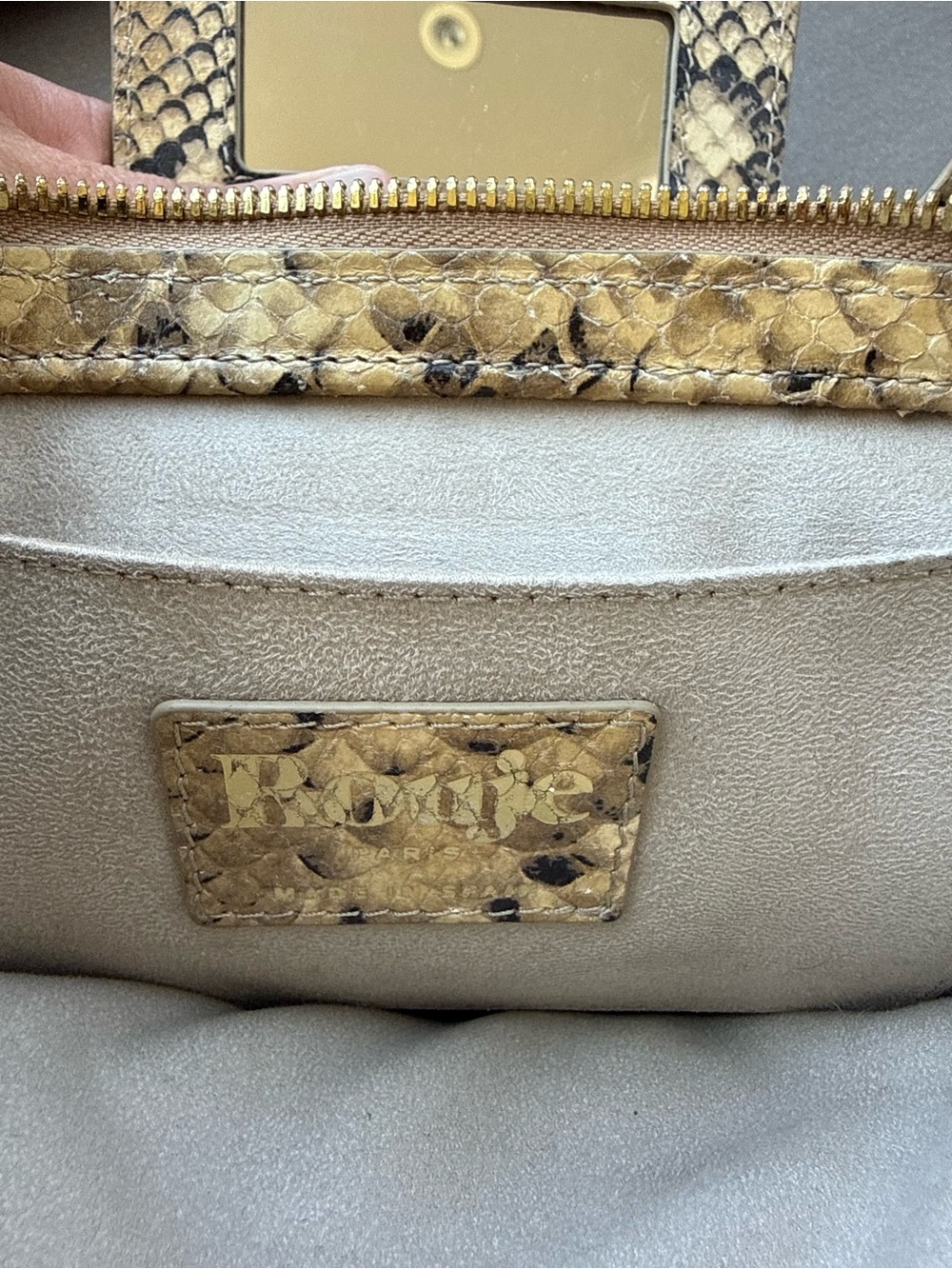 Bobo python effect leather bag Rouje good - Picture 6 of 8